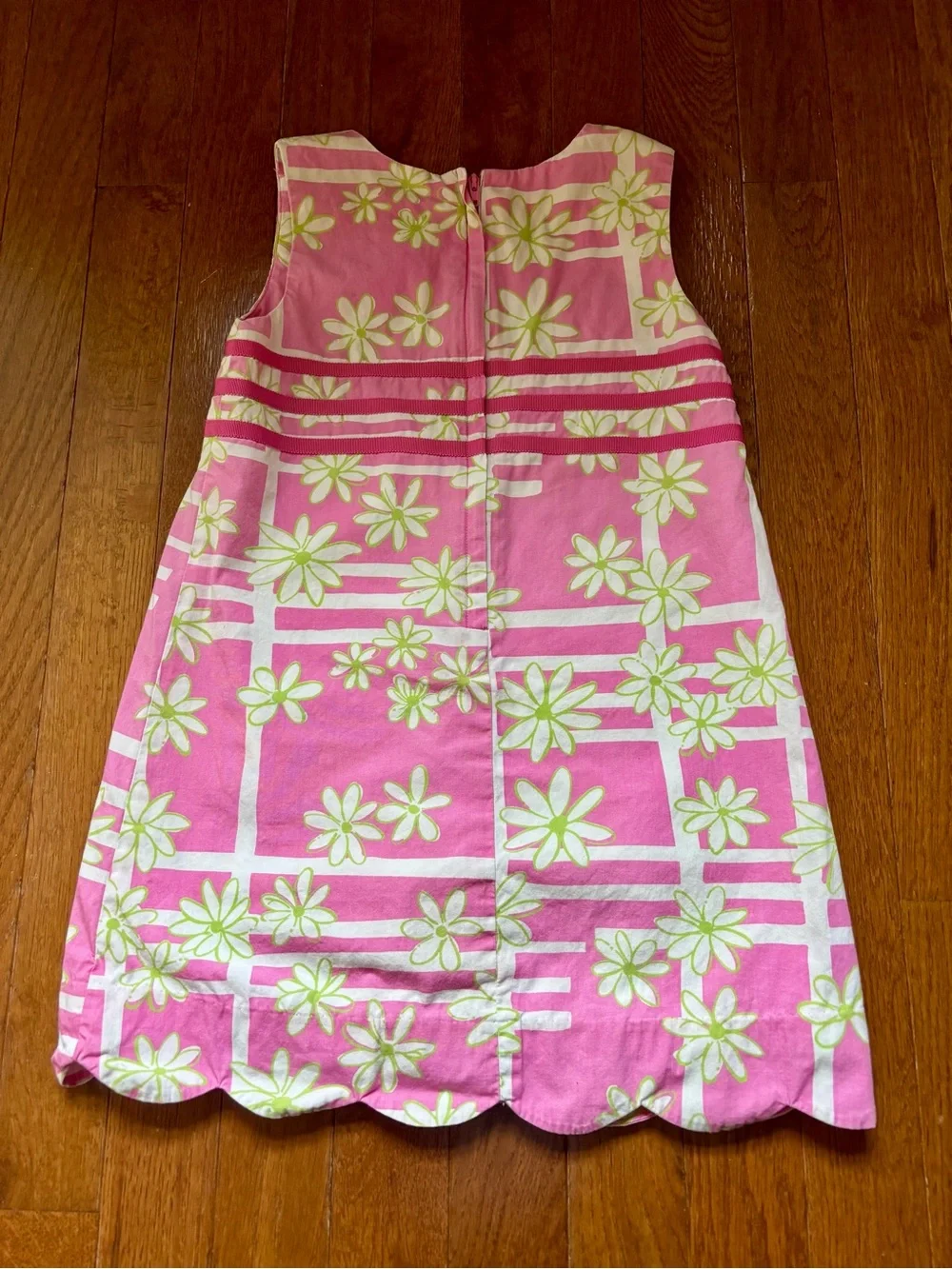 Lilly Pulitzer Pink Floral Shift Dress with Lime Accents